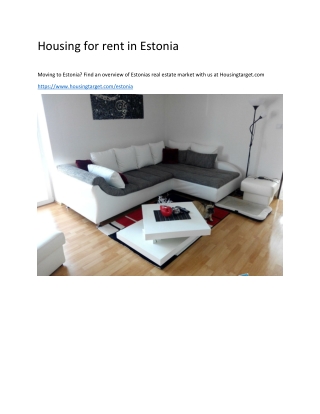 Housing for rent in Estonia