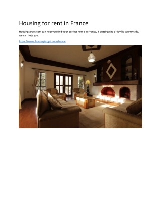 Housing for rent in France