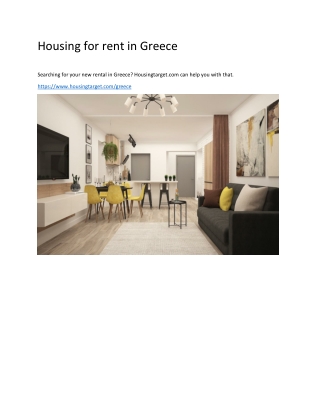 Housing for rent in Greece