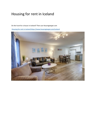 Housing for rent in Iceland