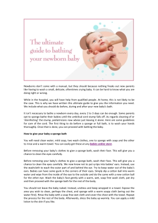 The Ultimate Guide To Bathing Your New Born Baby