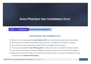 Solve: Avira Phantom VPN Installation Error - Clean-My-Pc