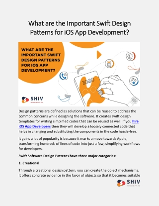 What are the Important Swift Design Patterns for iOS App Development?