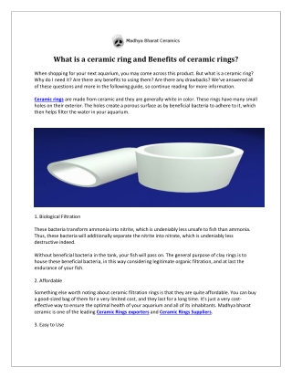 What is a ceramic ring and Benefits of ceramic rings