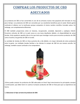 Comprar los produCtos de CBd adeCuados