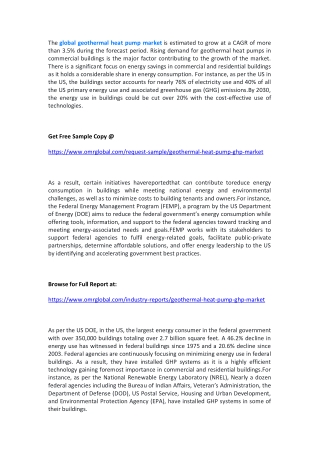 Global Geothermal Heat Pump (GHP) Market  Size, Segmentation, Share, Forecast, Analysis, Industry Report to 2019-2025