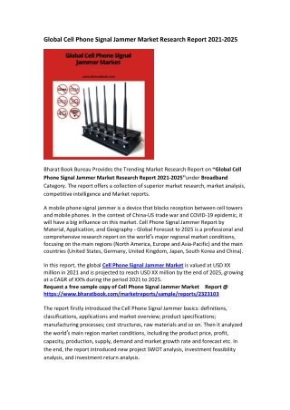 Global Cell Phone Signal Jammer Market Research Report 2021-2025