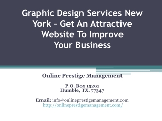 Graphic Design Services New York – Get An Attractive Website To Improve Your Business