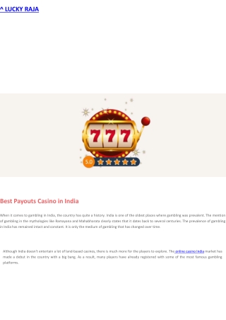 Best Payouts Casino in India