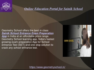 Online Education Portal for Sainik School