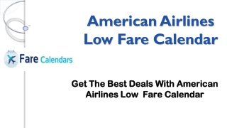 American Airlines Low Fare Calendar