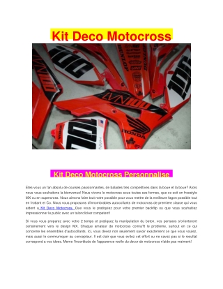Kit Déco Motocross