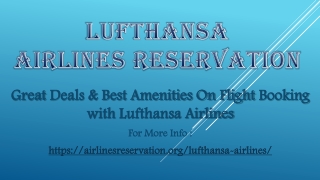 Great Deals on Flight Booking with Lufthansa Airlines Reservations