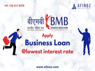 Apply Bhartiya Mahila Bank Business Loan