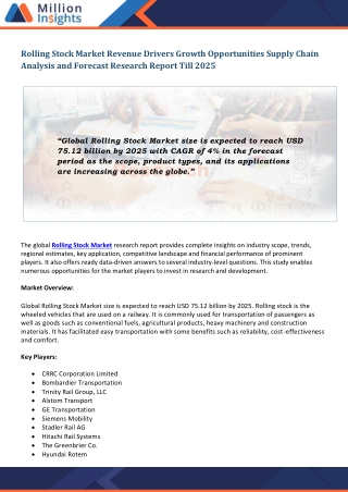 Rolling Stock Market