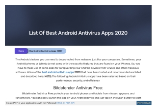 List Of Best Android Antivirus Apps  | Security Settings