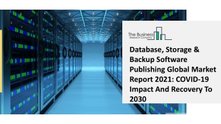 Global Database, Storage And Backup Software Publishing Market Opportunities And Strategies To 2030