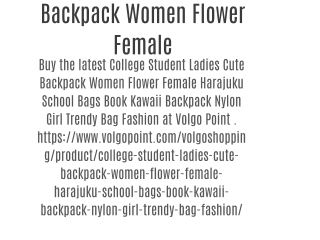 Backpack Women Flower Female