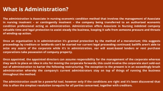 Company administration services in the UK