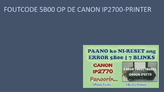 FOUTCODE 5B00 OP DE CANON IP2700-PRINTER