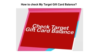 How to check My Target Gift Card Balance?