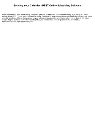 Syncing Your Calendar - BEST Online Scheduling Software