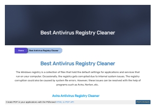 Best Antivirus Registry Cleaner For Windows | Instant Guide