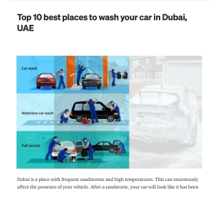 Top 10 best places to wash your car in Dubai, UAE