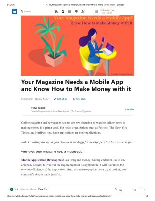 Your Magazine Needs a Mobile App and Know How to Make Money with it