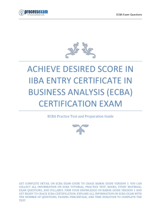 Achieve Desired Score in IIBA Entry Certificate in Business Analysis (ECBA) Certification Exam