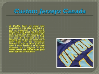 Custom Jerseys Canada