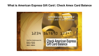 What is American Express Gift Card | Check Amex Card Balance