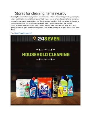 Stores for cleaning items nearby