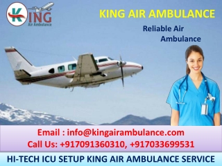 King Air Ambulance Services in Guwahati and Kolkata with Medical Team