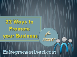 22 Ways to Promote your Business for Free