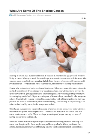 What Are Some Of The Snoring Causes |  Snoring Treatment