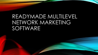 Readymade Multilevel Network Marketing Software