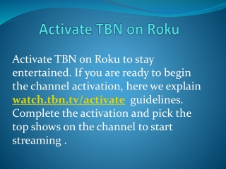 Activate TBN on Roku