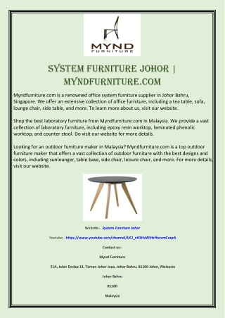 System Furniture Johor | Myndfurniture.com