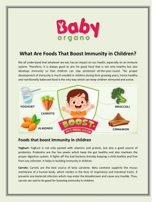 What are Foods That Boost Immunity in Children?