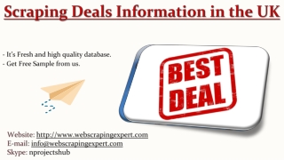 Scraping Deals Information in the UK