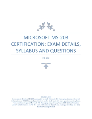 Microsoft MS-203 Certification: Exam Details, Syllabus and Questions