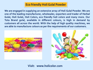 Play & enjoy safe and hygienic Holi with herbal gulal powder