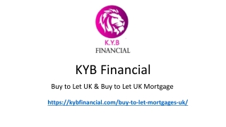 Buy to let UK mortgage