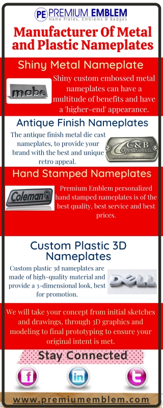 Get Custom Plastic 3d Nameplates with Painted Finishes | Premium Emblem