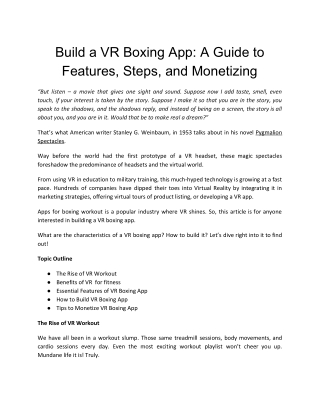 Build a VR Boxing App: A Guide to Features, Steps, and Monetizing - Biztech