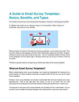 A Guide to Email Survey Templates: Basics, Benefits, and Types
