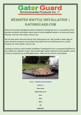 Weighted Wattle Installation | Gatorguard.com