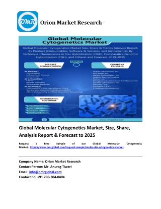 Global Molecular Cytogenetics Market Trends, Size, Competitive Analysis and Forecast 2019-2025