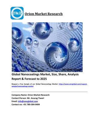 Global Nanocoatings Market Trends, Size, Competitive Analysis and Forecast 2019-2025